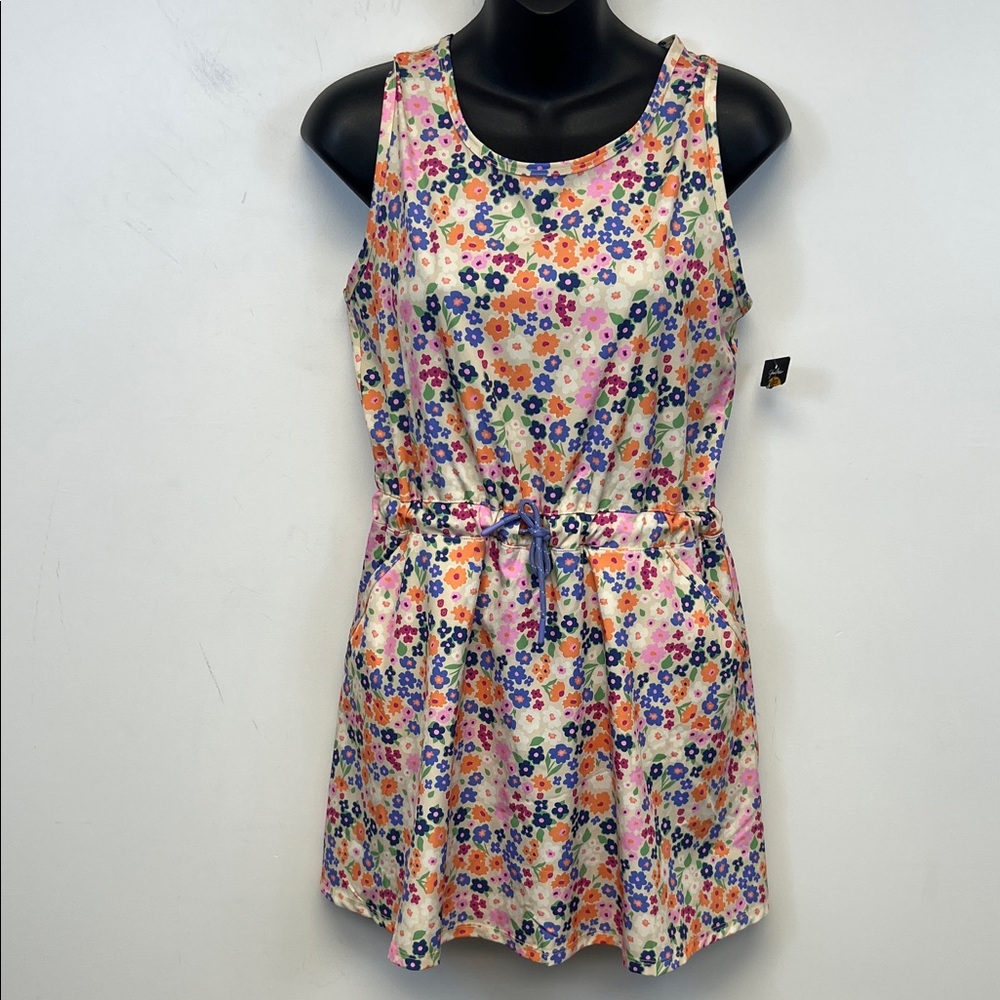 Bass Pro Shops Women’s Green Blue Orange Floral Sleeveless Lined Romper Size XL